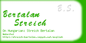 bertalan streich business card